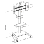 XTRARM Elektrische TV standaard Elevate zwart