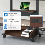 Stralex Premier Zwart Walnoot | Elektrisch verstelbare TV Standaard