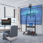 Stralex Premier Zwart Walnoot | Elektrisch verstelbare TV Standaard