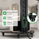 Stralex Exo 100 Zwart | TV Standaard met Stopcontact & USB