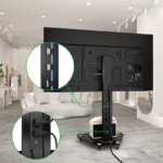 Stralex Exo 100 Zwart | TV Standaard met Stopcontact & USB