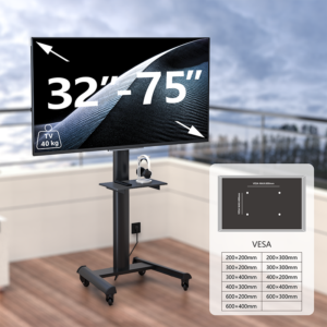 Stralex Exo 500 Zwart | TV Standaard met Stopcontact & USB