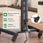 Stralex Exo 500 Zwart | TV Standaard met Stopcontact & USB